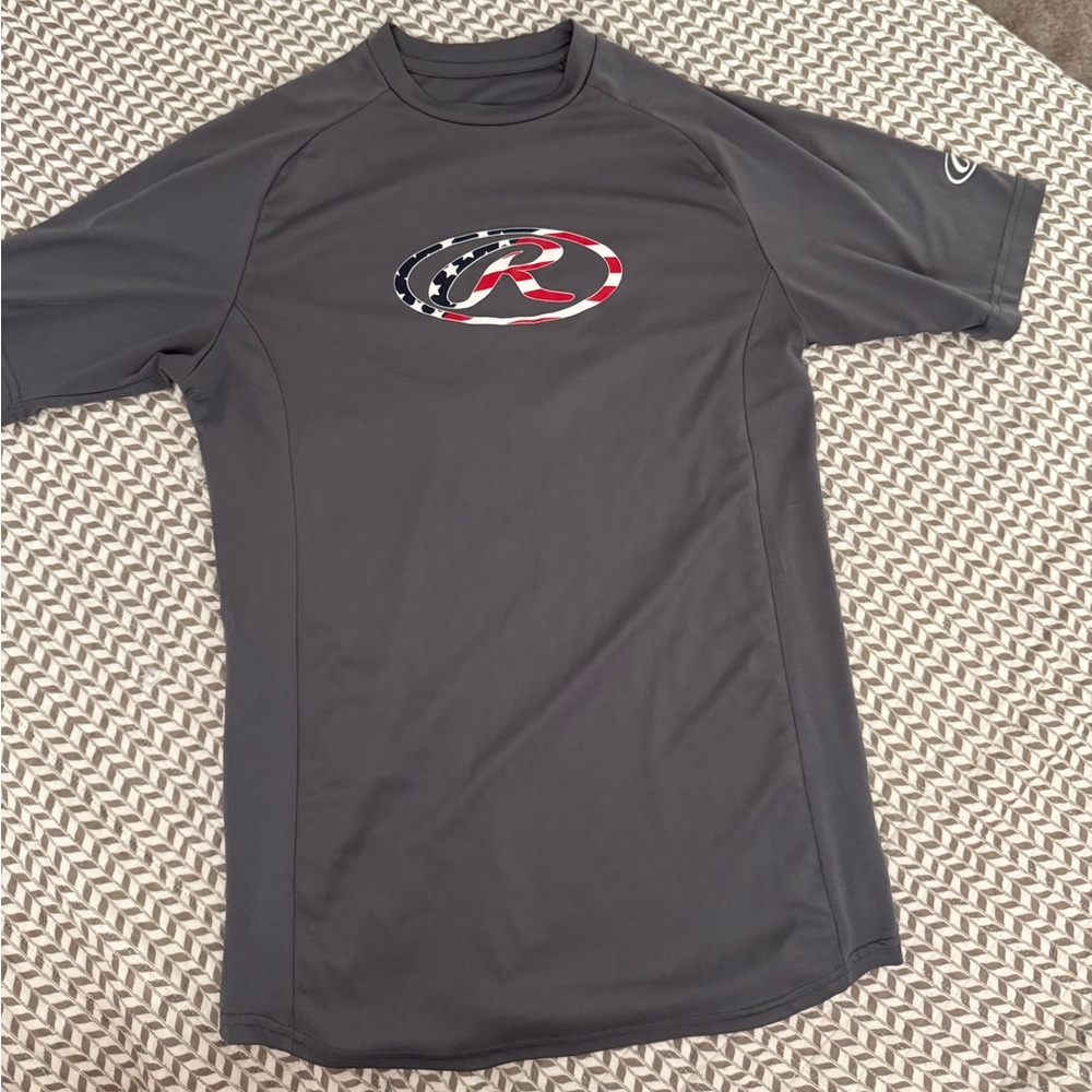Rawlings Men's Dark Gray fitted baseball shirt